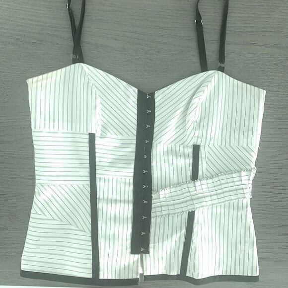 LAST CHANCE - BCBGMAXAZRIA Tuxedo Style Corset Top - Picture 1 of 6